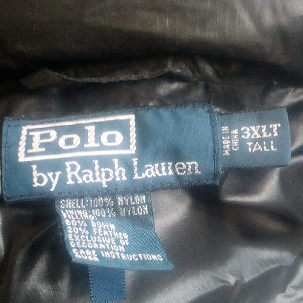 Men's or even Women's Polo by Ralph Lauren 3XLT Black puffVest w/detachable hood